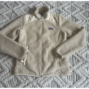 Patagonia‎ Retro-X Dark Natural Ivory Beige Full Zip Fleece Coat Women's Sizes S